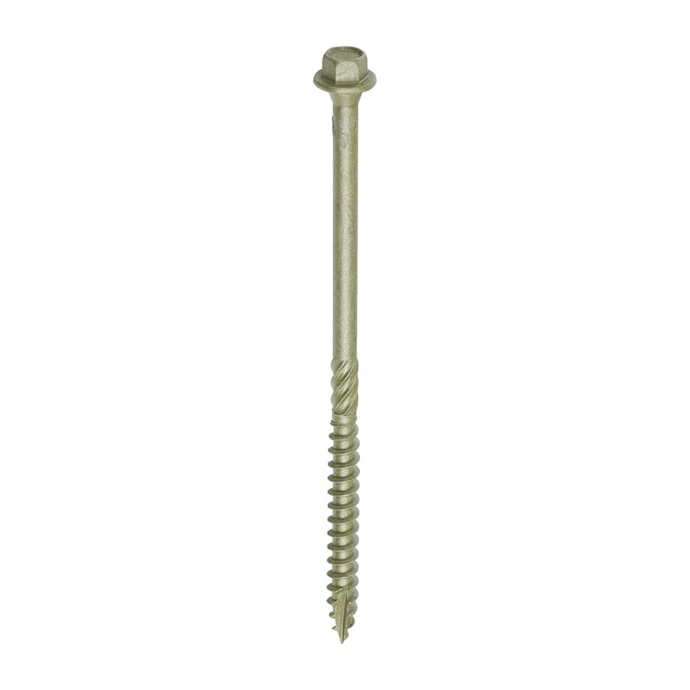 6.7 X 125 Timber Frame Construction & Landscaping Screws - Hex - Exterior - Green Organic