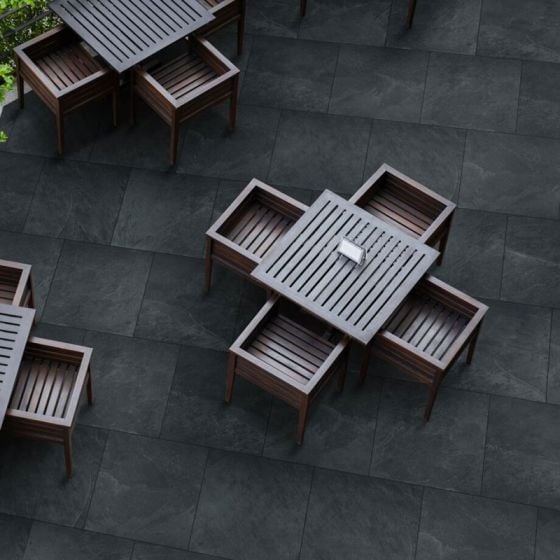 Global Stone Station Porcelain Paving 600x600mm Single Pack of 68 Black
