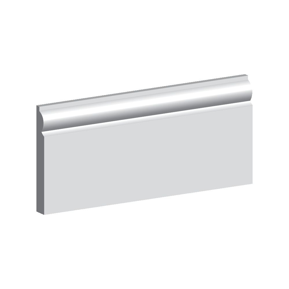 18mm x 168mm x 4.40m Torus White Primed MDF Skirting