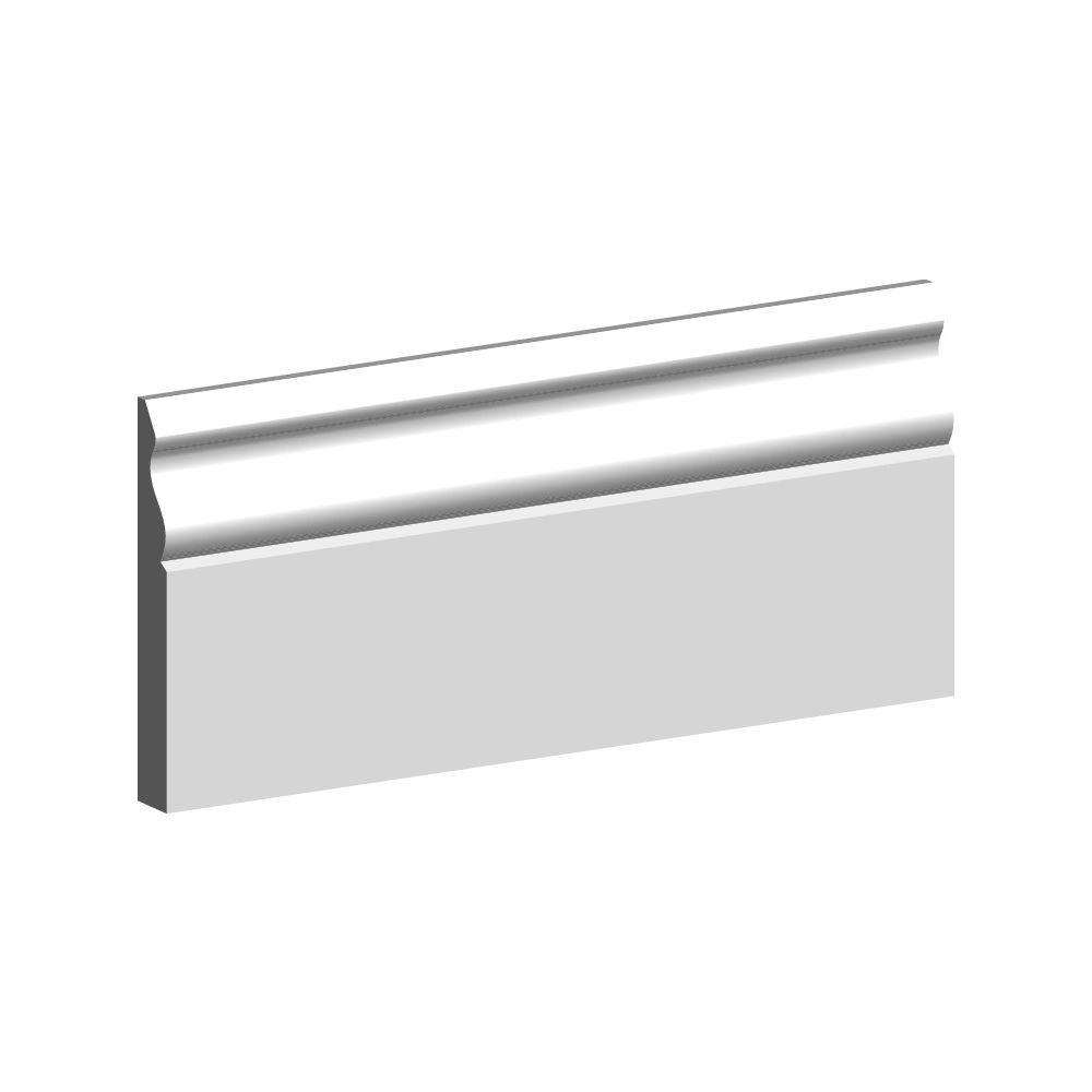 18mm x 144mm x 4.40m Ogee White Primed MDF Skirting